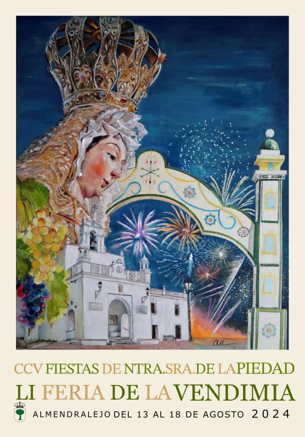 Olalla Zamora es la artista que ha diseñado el cartel de la Feria 2024 que tiene como protagonista a la Virgen de la Piedad