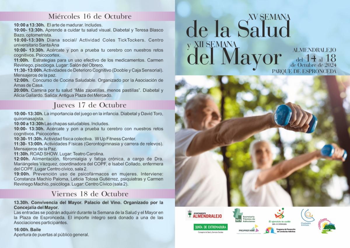 La Semana de la Salud y del Mayor arranca el lunes 14 de octubre con 17 asociaciones y entidades en el Parque de Espronceda